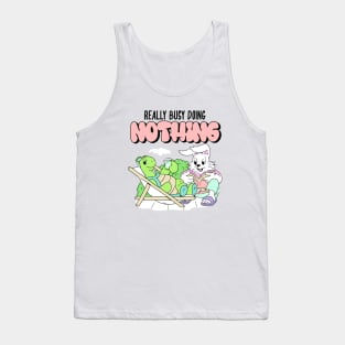 Cartoony Friends - Really Busy Doing Nothing Tank Top